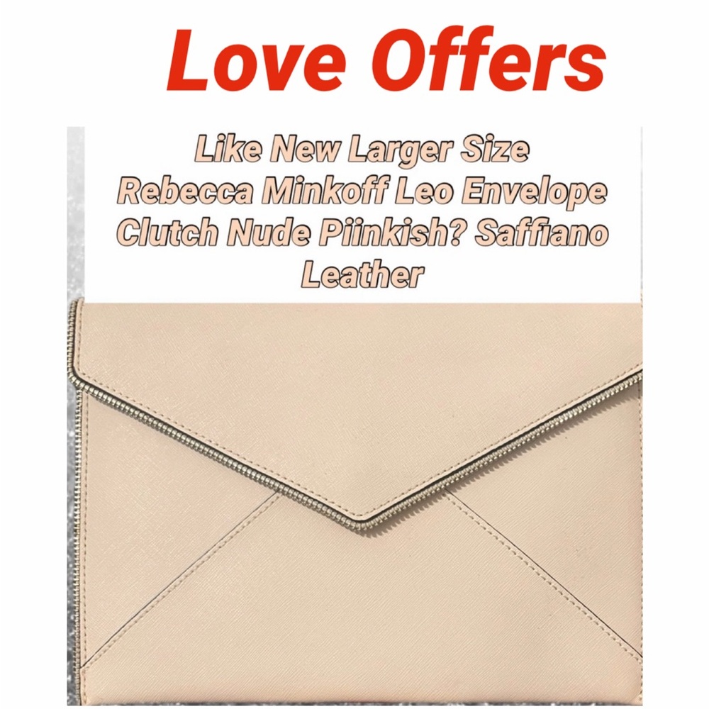 Rebecca Minkoff Leo Envelope Clutch Like New Larger Size Leo Saffiano Leather